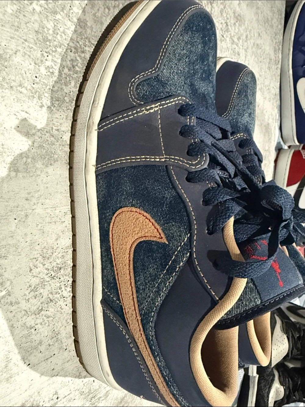 Jordan Mid-Top Sneakers Denim with Red Jumpman
